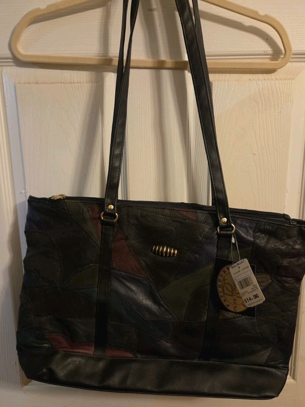 pacific connections purse Patchwork Leather Man Made Trim Vntg Multicolor